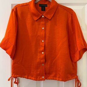 House of Harlow 1960 Vibrant Orange Button-Down Shirt